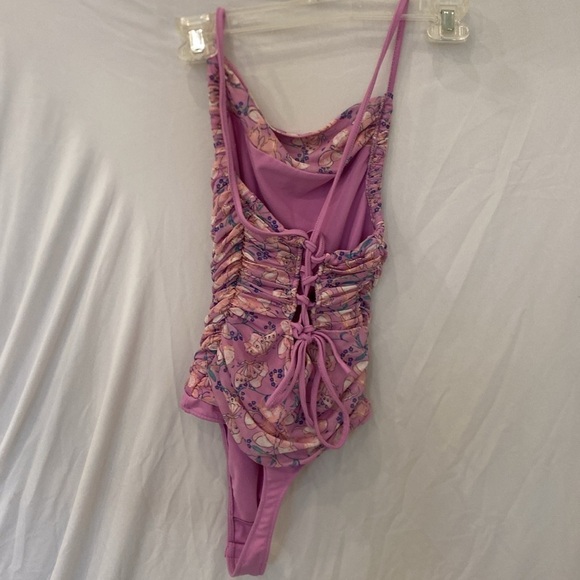 Free People Intimates Purple butterfly print ruched scrunch bodysuit XS - Picture 5 of 8